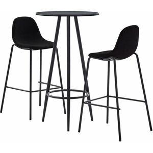 Juego De Mesa Alta Y Taburetes 3 Piezas Tela Negro Vidaxl Juego De Mesa Alta Y Taburetes 3 Piezas Tela Negro Vidaxl
