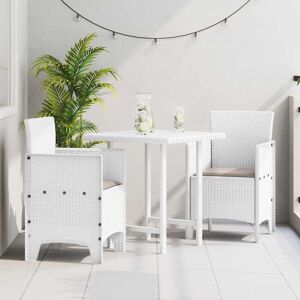 Conjunto de Sillas de Jardín - Blanco Taupe - Ratán Plástico - Muebles de Exterior Conjunto de Sillas de Jardín - Blanco Taupe - Ratán Plástico - Muebles de Exterior
