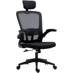 Vinsetto - Silla De Oficina Giratoria Con Altura Ajustable Reposabrazos Plegable Reposacabezas Y Soporte Lumbar Regulables 65x64x114-122 Cm Vinsetto - Silla De Oficina Giratoria Con Altura Ajustable Reposabrazos Plegable Reposacabezas Y Soporte Lumbar Regulables 65x64x114-122 Cm