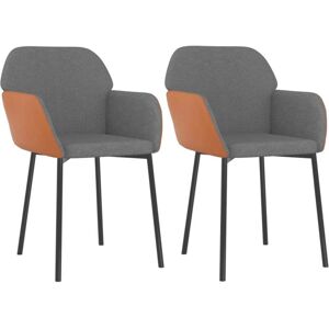 vidaXL Nova - Juego de 2 Sillas de Comedor - Gris Claro - Sillas de comedor vidaXL Nova - Juego de 2 Sillas de Comedor - Gris Claro - Sillas de comedor