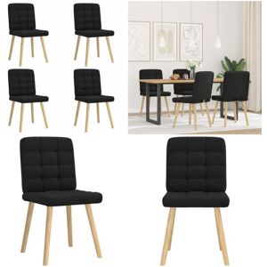 VIDAXL Sillas De Comedor 4 Unidades Tela Negras - Sillas De Comedor Negras - Sillas De Comedor Con Espuma VIDAXL Sillas De Comedor 4 Unidades Tela Negras - Sillas De Comedor Negras - Sillas De Comedor Con Espuma