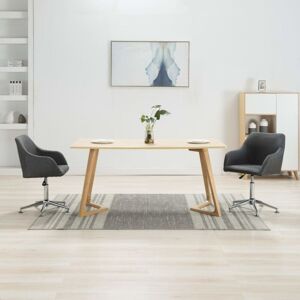 vidaXL - 2Pz Grey Fabric Swivel - Grey - Fabric - Dining chairs vidaXL - 2Pz Grey Fabric Swivel - Grey - Fabric - Dining chairs