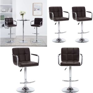 VIDAXL Taburetes De Cocina 2 Unidades Cuero Sintético Marrón - Taburete De Bar - Asiento Ajustable VIDAXL Taburetes De Cocina 2 Unidades Cuero Sintético Marrón - Taburete De Bar - Asiento Ajustable