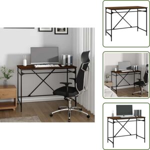 VIDAXL The Living Store Escritorio Hierro Madera Contrachapada Marrón Roble 100x50x75cm - Madera Contrachapada VIDAXL The Living Store Escritorio Hierro Madera Contrachapada Marrón Roble 100x50x75cm - Madera Contrachapada