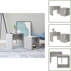 VIDAXL The Living Store Juego De Mesas De Centro Contrachapada Gris Hormigón 48x30x45cm - Mesas Apilables VIDAXL The Living Store Juego De Mesas De Centro Contrachapada Gris Hormigón 48x30x45cm - Mesas Apilables