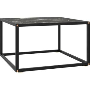 Vidaxl - Mesa De Centro Negra Con Vidrio De Mármol Negro 60x60x35 Cm Vidaxl - Mesa De Centro Negra Con Vidrio De Mármol Negro 60x60x35 Cm