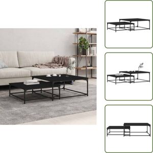 VIDAXL The Living Store Mesas De Centro Apilables 2 Piezas Madera De Ingeniería Negro - Mesas De Centro VIDAXL The Living Store Mesas De Centro Apilables 2 Piezas Madera De Ingeniería Negro - Mesas De Centro