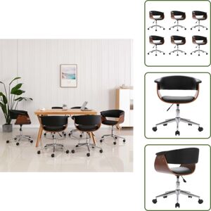 VIDAXL The Living Store Sillas De Comedor Giratorias 6 Unidades Cuero Sintético Negro - Sillas De Comedor VIDAXL The Living Store Sillas De Comedor Giratorias 6 Unidades Cuero Sintético Negro - Sillas De Comedor