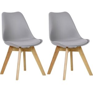 WOLTU - Silla de Cocina Moderna de Tela Gris con Patas de Madera - Silla WOLTU - Silla de Cocina Moderna de Tela Gris con Patas de Madera - Silla
