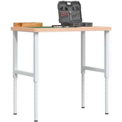 vidaXL Banco de trabajo 100x60x(73-99,5) cm Madera maciza de haya - Banco de trabajo vidaXL Banco de trabajo 100x60x(73-99,5) cm Madera maciza de haya - Banco de trabajo