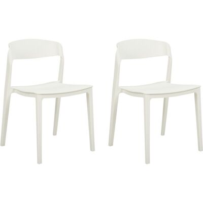 Beliani Sillas de Comedor Apilables Blancas - Sillas de Comedor Beliani Sillas de Comedor Apilables Blancas - Sillas de Comedor