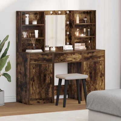 Conjunto de Mesas de Tocador de Roble Ahumado de 3 Piezas - Muebles para Dormitorio Conjunto de Mesas de Tocador de Roble Ahumado de 3 Piezas - Muebles para Dormitorio