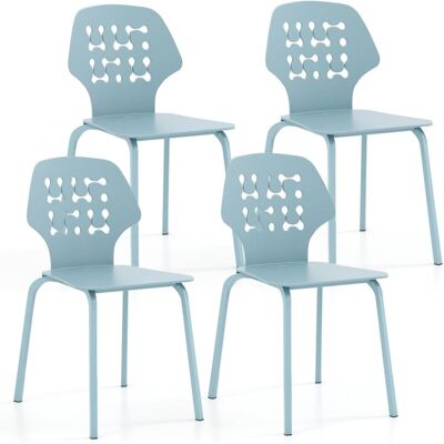 Sillas de Comedor Modernas de Metal Azul Costway - Ergonómicas y Duraderas Sillas de Comedor Modernas de Metal Azul Costway - Ergonómicas y Duraderas