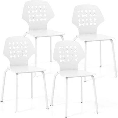 Sillas de Comedor de Metal Blanco Costway - Ergonómicas y Anchas Sillas de Comedor de Metal Blanco Costway - Ergonómicas y Anchas