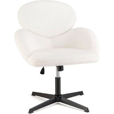 Costway - Silla giratoria fija - Blanca - 60x50 cm Costway - Silla giratoria fija - Blanca - 60x50 cm