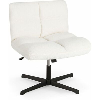 Costway Silla Tocador Con Patas Cruzadas, Silla Escritorio Giratorio Con Ajuste De Altura Y Respaldo, Silla De Oficina Sin Reposabrazos Con Piel De Imitación De Cordero, Carga 150kg, Beige Costway Silla Tocador Con Patas Cruzadas, Silla Escritorio Giratorio Con Ajuste De Altura Y Respaldo, Silla De Oficina Sin Reposabrazos Con Piel De Imitación De Cordero, Carga 150kg, Beige