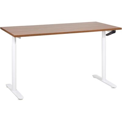 Beliani Escritorio Ajustable Madera Oscura - Oficina Moderna 160x72cm Beliani Escritorio Ajustable Madera Oscura - Oficina Moderna 160x72cm