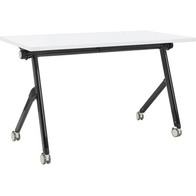 Beliani - Escritorio Rectangular Moderno Plegable Con Ruedas Mesa Móvil Portátil Estructura Metálica 120 X 60 Cm Blanco Y Negro Bendi Beliani - Escritorio Rectangular Moderno Plegable Con Ruedas Mesa Móvil Portátil Estructura Metálica 120 X 60 Cm Blanco Y Negro Bendi