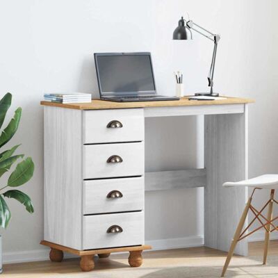 Vidaxl Escritorio Blanco de Madera Mediano - Mobiliario de Oficina Vidaxl Escritorio Blanco de Madera Mediano - Mobiliario de Oficina