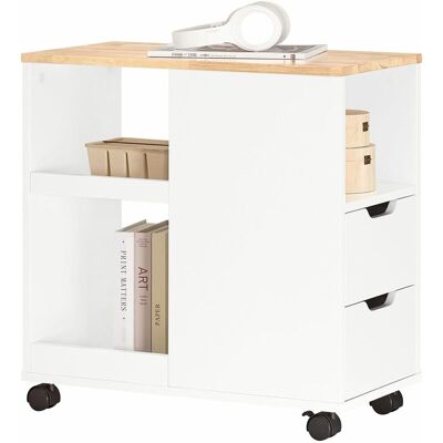 Sobuy - Mesa Auxiliar Mesa De Centro Con 4 Ruedas Con 2 Cajones Y 3 Compartimentos Abiertos Salón Y Dormitorio 60 X 30 X 60 Cm Blanco Fbt130-wn Es Sobuy - Mesa Auxiliar Mesa De Centro Con 4 Ruedas Con 2 Cajones Y 3 Compartimentos Abiertos Salón Y Dormitorio 60 X 30 X 60 Cm Blanco Fbt130-wn Es