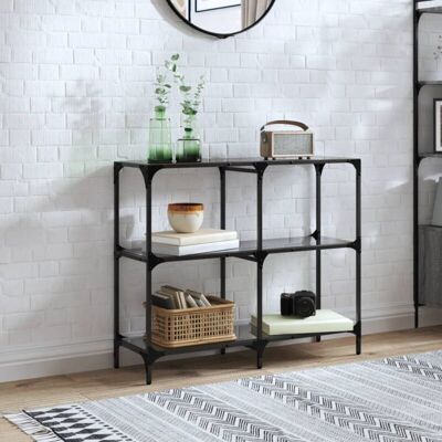 vidaXL Mesa consola - Superficie de vidrio negro 98x30x81 cm vidaXL Mesa consola - Superficie de vidrio negro 98x30x81 cm