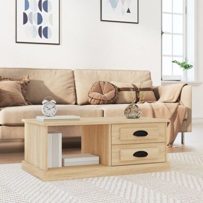 Vidaxl - Mesa De Centro Madera Contrachapada Roble Sonoma 90x50x35 Cm Vidaxl - Mesa De Centro Madera Contrachapada Roble Sonoma 90x50x35 Cm