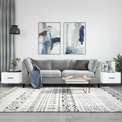 vidaXL Mesa de Centro Blanco Brillo 50x50x40 cm - Mesa de café vidaXL Mesa de Centro Blanco Brillo 50x50x40 cm - Mesa de café
