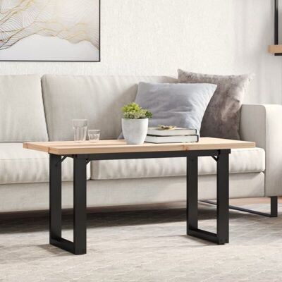 Vidaxl - Mesa De Centro Marco O Madera Maciza Pino Y Acero 90x40x45,5 Cm Vidaxl - Mesa De Centro Marco O Madera Maciza Pino Y Acero 90x40x45,5 Cm