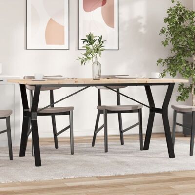 Mesa comedor Y-Frame vidaXL - Madera de pino y acero - 140x80 cm Mesa comedor Y-Frame vidaXL - Madera de pino y acero - 140x80 cm