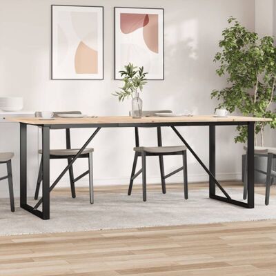 vidaXL - Mesa de comedor con madera de pino maciza y hierro - 200x100x75 cm vidaXL - Mesa de comedor con madera de pino maciza y hierro - 200x100x75 cm
