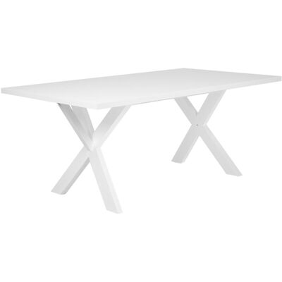 Mesa de comedor blanca Beliani - Rectangular, 77x180x80cm, MDF, Diseño escandinavo Mesa de comedor blanca Beliani - Rectangular, 77x180x80cm, MDF, Diseño escandinavo