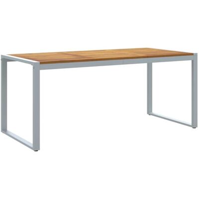 Mesa de Comedor Exterior Gris 180x90x75 cm Modern Duradera Acero Madera Mesa de Comedor Exterior Gris 180x90x75 cm Modern Duradera Acero Madera