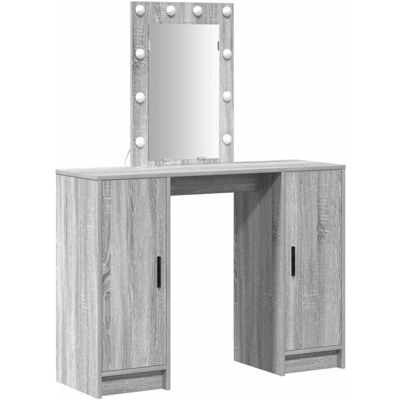 vidaXL Mesita de Maquillaje Sonoma de Madera Rectangular Gris - Mesita de Maquillaje vidaXL Mesita de Maquillaje Sonoma de Madera Rectangular Gris - Mesita de Maquillaje