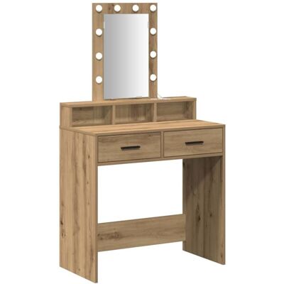 vidaXL Artisan Eiche Holz, MDF 79 x 41 x 140 cm Vanity Tisch Brown - Tocador vidaXL Artisan Eiche Holz, MDF 79 x 41 x 140 cm Vanity Tisch Brown - Tocador