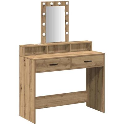 vidaXL Artisano de Roble Mueble de Vanidad - Marrón - Rectangular - 100x41x140 cm vidaXL Artisano de Roble Mueble de Vanidad - Marrón - Rectangular - 100x41x140 cm
