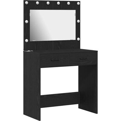 vidaXL Mesa de maquillaje de madera de ingeniería negra - Mesa de maquillaje vidaXL Mesa de maquillaje de madera de ingeniería negra - Mesa de maquillaje
