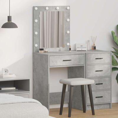 vidaXL Espejo de Tablero de Partículas Gris - Espejo vidaXL Espejo de Tablero de Partículas Gris - Espejo