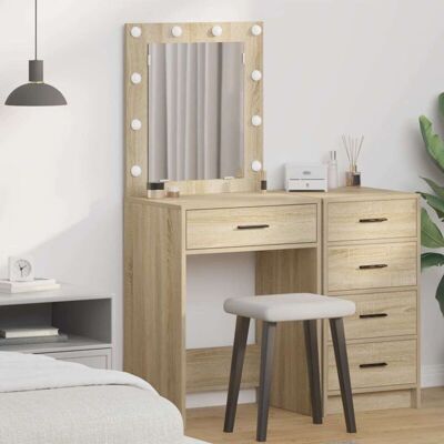 vidaXL Sonoma Eiche Tablero de Partículas 50 x 41 x 135 cm Mesa de Maquillaje Elegante - Tipo de Producto vidaXL Sonoma Eiche Tablero de Partículas 50 x 41 x 135 cm Mesa de Maquillaje Elegante - Tipo de Producto
