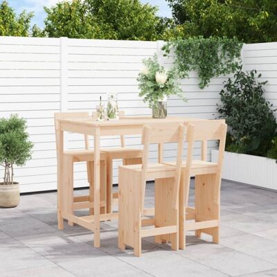 Conjunto de Bar en Jardín vidaXL Pino Macizo 5 Piezas Conjunto de Bar en Jardín vidaXL Pino Macizo 5 Piezas