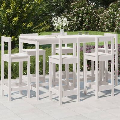 Conjunto de Bar en Jardín de Madera vidaXL 7 Piezas Conjunto de Bar en Jardín de Madera vidaXL 7 Piezas