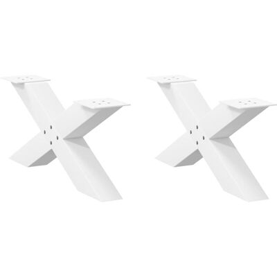 Patas de mesa en forma de X blancas vidaXL 70x(30-31)cm - Patas de mesa Patas de mesa en forma de X blancas vidaXL 70x(30-31)cm - Patas de mesa