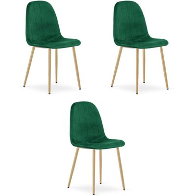 AKORD Silla Padva - Terciopelo Verde / Patas De Roble X 3 AKORD Silla Padva - Terciopelo Verde / Patas De Roble X 3