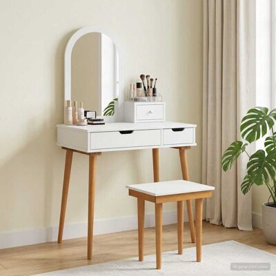 Vidaxl Conjunto De Mesa De Tocador Fauske 4 Uds. Blanco Vidaxl Conjunto De Mesa De Tocador Fauske 4 Uds. Blanco