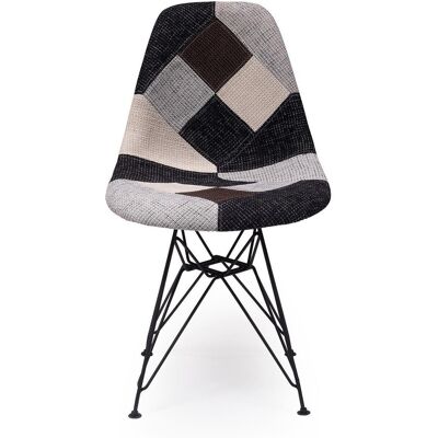 HOMELY Silla De Comedor Bauhaus Tower Metal Patch Tapizada En Tela Patchwork HOMELY Silla De Comedor Bauhaus Tower Metal Patch Tapizada En Tela Patchwork