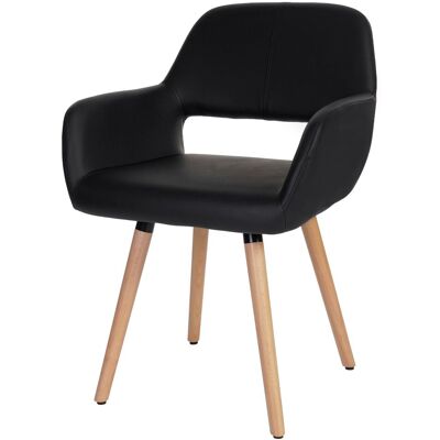 Décoshop26 - Silla De Comedor Con Escritorio De Visita De Diseño Retro En Base De Madera Clara Sintética Negra 040002137 Décoshop26 - Silla De Comedor Con Escritorio De Visita De Diseño Retro En Base De Madera Clara Sintética Negra 040002137