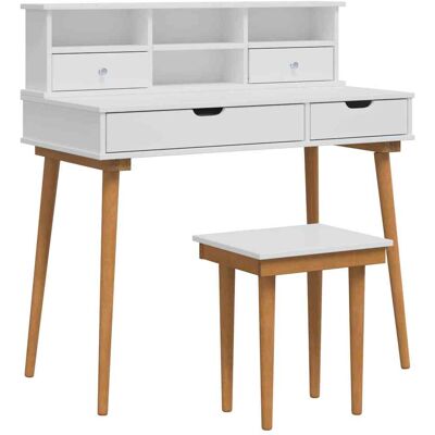 Conjunto De Mesa De Tocador Fauske 3 Pcs Blanco Vidaxl Conjunto De Mesa De Tocador Fauske 3 Pcs Blanco Vidaxl