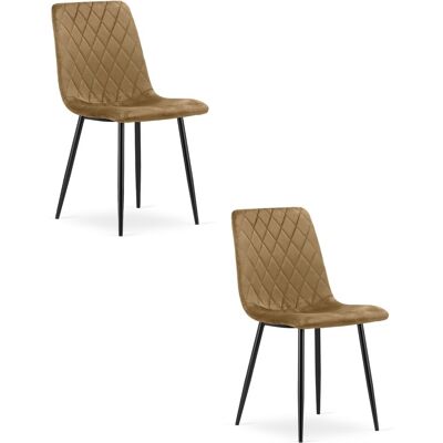 AKORD Silla Turín - Terciopelo Marrón / Patas Negras X 2 AKORD Silla Turín - Terciopelo Marrón / Patas Negras X 2