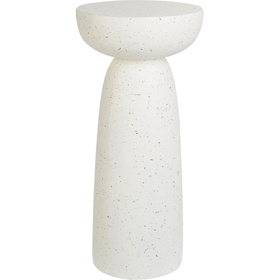 BELIANI Mesa Auxiliar Mgo Fibra De Vidrio Forma Redonda Efecto Terrazo Blanco Cadini BELIANI Mesa Auxiliar Mgo Fibra De Vidrio Forma Redonda Efecto Terrazo Blanco Cadini