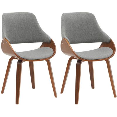 DÉCOSHOP26 Ote De 2 Sillas De Comedor Asiento Acolchado Tela Gris Patas De Madera Curvada Acabado Nogal Estilo Moderno 10000781 DÉCOSHOP26 Ote De 2 Sillas De Comedor Asiento Acolchado Tela Gris Patas De Madera Curvada Acabado Nogal Estilo Moderno 10000781