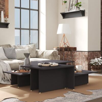 vidaXL 2x Mesas de Café Grises - Muebles para Sala vidaXL 2x Mesas de Café Grises - Muebles para Sala